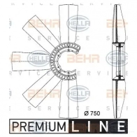 Крыльчатка охлаждения двигателя HELLA 8mv376733161 50011 V4A1W _BEHR HELLA SERVICE_