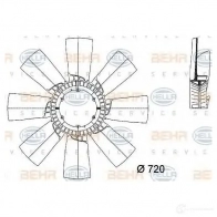 Крыльчатка охлаждения двигателя HELLA YWKRDD1 50015 _BEHR HELLA SERVICE_ 8mv376733201