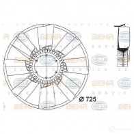 Крыльчатка охлаждения двигателя HELLA 50050 HVT5B 8mv376744571 _BEHR HELLA SERVICE_