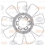 Крыльчатка охлаждения двигателя HELLA 4045621515522 50254 8X0 AGJ0 8mv376907631