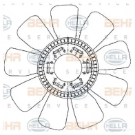 Крыльчатка охлаждения двигателя HELLA 4045621515522 50254 8X0 AGJ0 8mv376907631 - Изображение 2