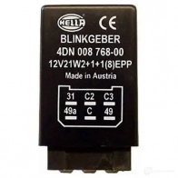 Реле поворотников, поворотов HELLA 19108 H0JB A 4082300163421 4dn008768001