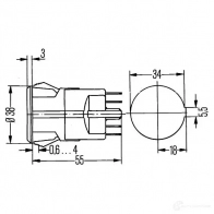 Кнопка аварийной сигнализации HELLA 063 009 6hf002372041 20237 DVQ7Y - Изображение 2
