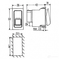 Кнопка аварийной сигнализации, аварийка HELLA ITTR Y 20262 6HH 007 832-771 4082300190731