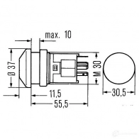 Кнопка аварийной сигнализации, аварийка HELLA E2 E10 20241 6HF 003 916-031 4082300054835