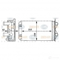 Радиатор печки, теплообменник HELLA 8fh351313401 _BEHR HELLA SERVICE_ VD8RTS Volkswagen Transporter (T4) 4 Автобус 1.9 TD 68 л.с. 1992 – 2003