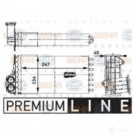 Радиатор печки, теплообменник HELLA O6CDR 8fh351311341 Peugeot 206 1 (2AC) Хэтчбек 1.6 HDi 110 109 л.с. 2004 – 2025 _BEHR HELLA SERVICE_