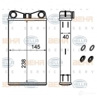 Радиатор печки, теплообменник HELLA 4KI0P 8 40084 8fh351333184 4045621512552 - Изображение 2
