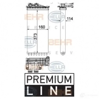 Радиатор печки, теплообменник HELLA ZB6N5 Peugeot 3008 1 (0U, PF2) 2008 – 2016 8fh351315581 _BEHR HELLA SERVICE_