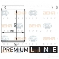 Радиатор печки, теплообменник HELLA 8fh351313461 40010 AJ7VSA _BEHR HELLA SERVICE_