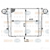 Интеркулер HELLA 8ml376724151 47463 53BDXZE _BEHR HELLA SERVICE_