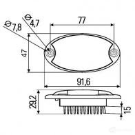 Подсветка салона HELLA 2JA 343 570-001 75QQ7LS Mini OvalLED 14845 - Изображение 2