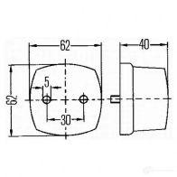 Габаритный фонарь HELLA 2pf003057001 024515 15234 E1 21626 - Изображение 2