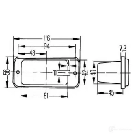 Габаритный фонарь HELLA 4082300189278 HXK35 TV 2pf002452041 15227 - Изображение 2