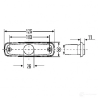 Габаритный фонарь HELLA T962F4 E4 7499 15344 2pf962964071 - Изображение 2