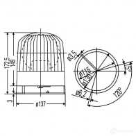 Вращающийся проблесковый маячок HELLA 15767 e1 2182 025117 2rl007550001 - Изображение 2