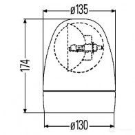 Вращающийся проблесковый маячок HELLA 15760 e1 2181 2rl007337021 025104 - Изображение 2