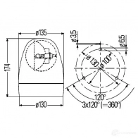 Вращающийся проблесковый маячок HELLA e1 2181 15764 2rl007337101 025102 - Изображение 2