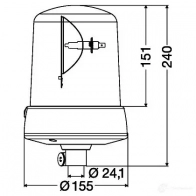 Вращающийся проблесковый маячок HELLA 025150 2rl008063001 E1 1240 15821 - Изображение 2