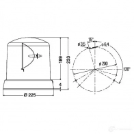 Вращающийся проблесковый маячок HELLA E1 1243 2rl008065111 15833 025133 - Изображение 2