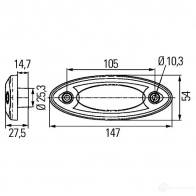 Боковой габаритный фонарь HELLA 2ps344690067 e17 30227 OneLED 15523 - Изображение 2