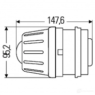Фара HELLA 50 mm E1 2198 1KL 009 486-001 13341 - Изображение 2