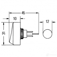 Клавиша HELLA 4082300102475 K 1YNBV 6EH 007 946-011 20106 - Изображение 2