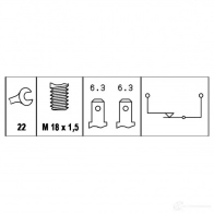 Датчик стоп сигнала, выключатель HELLA 4082300072549 6zf004843001 9 W7A2ER 22269 - Изображение 2