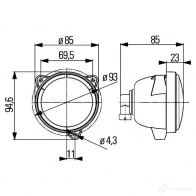 Лампа освещения салона HELLA 1G0 996 176-061 12852 H26LP Modul 70 H9 - Изображение 8