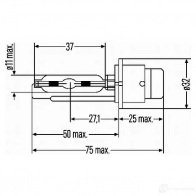 Лампа ксеноновая D2S P32D-2 35 Вт 24 В 4300K HELLA 8GS007949101 D2S 43042 0820 16 - Изображение 2