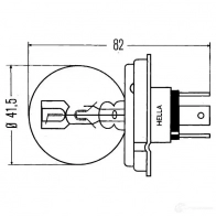 Лампа R2 P45T 50/55 Вт 24 В HELLA 0 82208 8GD002088251 42344 ATQL32M - Изображение 2