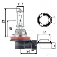 Лампа галогеновая H11 PGJ19-2 55 Вт 12 В