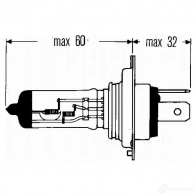 Лампа галогеновая H4 60/55 Вт 12 В HELLA 42725 H4 YS 082012 8GJ002525341 - Изображение 2