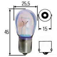 Лампа накаливания P22 BA15S 15 Вт 24 В HELLA 42150 8GA002072291 A ABO915 4082300608427