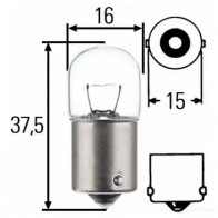 Лампа галогеновая R5W BA15S 5 Вт 12 В HELLA 1437458394 8GA002071353 YM NWO