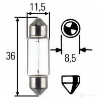 Лампа галогеновая C5W SV8.5-8 5 Вт 12 В