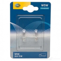Лампа галогеновая W5W W2.1X9.5D 5 Вт 24 В HELLA W5 W 8GP003594258 43005 CSOCF6 - Изображение 2