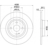 Тормозной диск HELLA Mazda MX-5 (ND) 4 2015 – 2020 8DD 355 133-141 2J ZO6