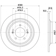 Тормозной диск HELLA DP M458H 1440335514 8DD 355 134-291