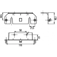 Кронштейн габаритного фонаря HELLA 4427853 4082300192339 KQ7R D 8HG 160 409-002 - Изображение 2