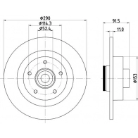 Тормозной диск HELLA 8DD 355 133-241 1440335542 NQN R0