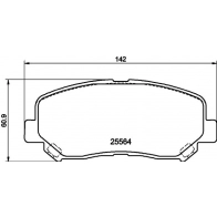 Тормозные колодки дисковые, комплект HELLA 8DB 355 021-981 Jeep Cherokee (KL) 5 Внедорожник 2.2 CRD 4x4 195 л.с. 2018 – 2024 S91 ATWL