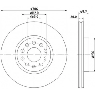 Тормозной диск HELLA Audi A3 (8Y) 4 2019 – 2022 8DD 355 134-611 2TBA K