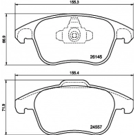 Тормозные колодки дисковые, комплект HELLA 8DB 355 040-141 Peugeot 2008 2 (U) Кроссовер 1.2 PureTech 100 101 л.с. 2019 – 2025 DC 6FRB