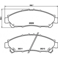 Тормозные колодки дисковые, комплект HELLA Toyota Hiace (H300) 6 2019 – 2020 8DB 355 040-431 225K6 C