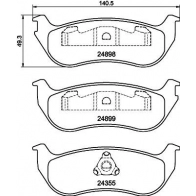 Тормозные колодки дисковые, комплект HELLA 2YDA 5 8DB 355 040-451 Jeep Wrangler (TJ) 2 Внедорожник 4.0 177 л.с. 1996 – 2007