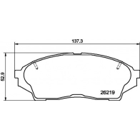 Тормозные колодки дисковые, комплект HELLA Toyota Chaser (X100) 3 Седан 2.4 TD (Lx100) 97 л.с. 1996 – 1999 VGDN VT 8DB 355 040-491