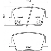Тормозные колодки дисковые, комплект HELLA 8DB 355 040-511 5G3 JLJP SsangYong Rexton (Y400) 3 Кроссовер