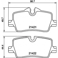 Тормозные колодки дисковые, комплект HELLA 8DB 355 040-681 Bmw 3 (G21) 7 Универсал 320 i 184 л.с. 2019 – 2025 XTZ F9