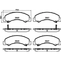 Тормозные колодки дисковые, комплект HELLA MM3B9 T 8DB 355 040-791 1439896146